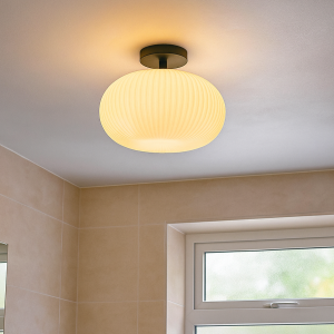 Plafonnier salle de bain blanc design, Elliot, IP44