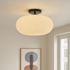Plafonnier salle de bain blanc design, Elliot, IP44