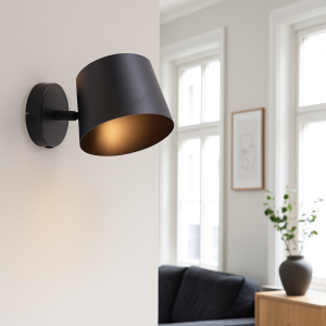 Spot mural noir moderne, Rinke, avec interrupteur
