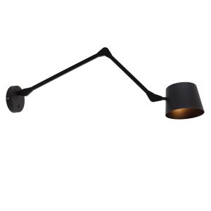 Applique murale noire moderne, Rinke, avec interrupteur