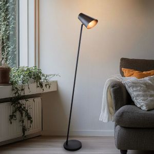 Lampadaire noir moderne, Taro, avec interrupteur