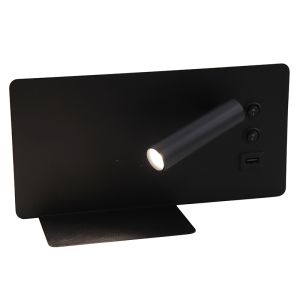 Applique murale noire moderne, Stanley, 10W, 4000K LED, avec interrupteur