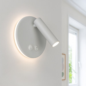 Applique murale blanche moderne, Robbie, 10W, 4000K LED, avec interrupteur