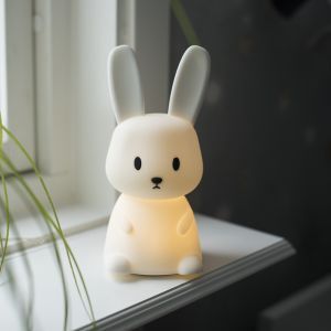 Veilleuse pour enfants blanche en plastique, Bunny, 0,5W, RGBW LED, avec interrupteur