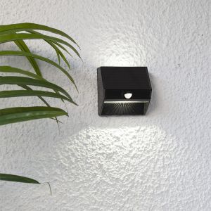 Applique solaire extérieur noire en plastique, Amier, 0,06W, 5000K LED, IP44