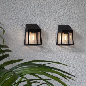 Lot de 2 lampes solaires modernes Amro, noires