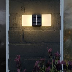 Applique solaire extérieur blanche en plastique, Amier, 0,3W, 3000K LED, IP44