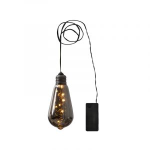 Lampe Edison en verre fumé, sur batterie