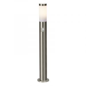 Lampadaire extérieur avec détecteur de mouvement chromé en plastique, Tom, IP44