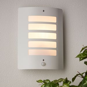 Applique extérieur avec détecteur de mouvement blanche en métal, Alea, IP44