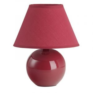 Lampe de table en céramique rouge, Pilar, avec interrupteur