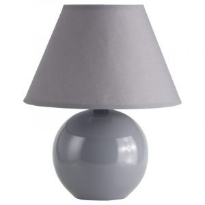Lampe de table en céramique grise, Pilar, avec interrupteur