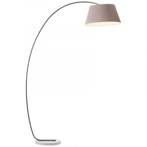 Lampadaire à arc en béton marron, Haroun, avec interrupteur