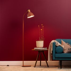 Lampadaire rouge rustique, Thalina, avec interrupteur