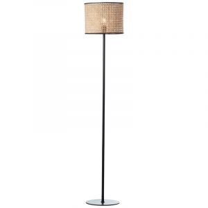 Lampadaire marron rustique, Emmelie, avec interrupteur