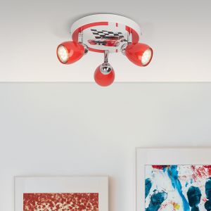 Spot plafond pour enfants rouge en métal, Vidal