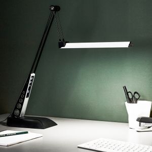 Lampe de bureau chromée design, Leyana, 1W, 5000K LED, avec variateur tactile