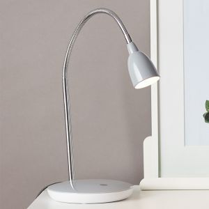 Lampe de bureau grise en plastique, Kit, 3W, 3000K LED, avec interrupteur