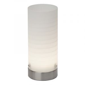 Lampe de table blanche en verre, Mexi, 3W, 3000K LED, avec interrupteur