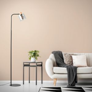 Lampadaire gris moderne, Serkan, avec interrupteur