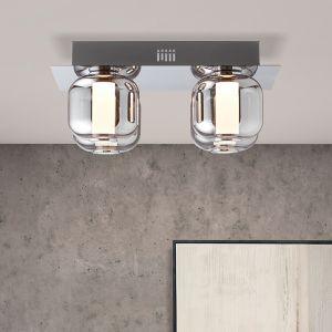 Plafonnier chromé design, Emmely, 22W, 3000K LED