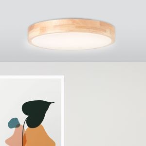 Plafonnier salle de bain rustique bois, Kavish, IP44