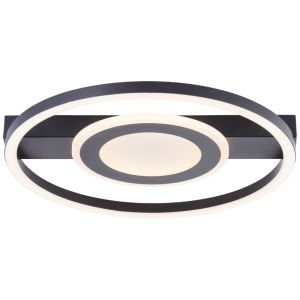 Lampe plafond noire design, Konrad, 20W, 3000K LED