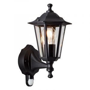 Applique extérieur avec détecteur de mouvement noire classique, Rayn, IP44