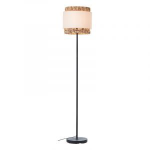 Lampadaire marron rustique, Vibeke, avec interrupteur