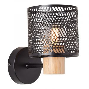 Applique murale en bois noire, Sherona