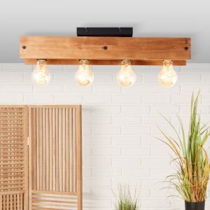 Plafonnier en bois marron, Rasha