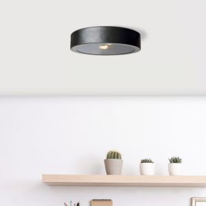 Lampe plafond noire industrielle, Sherman