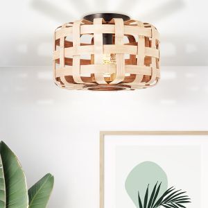 Lampe plafond en bois marronne, Virginie