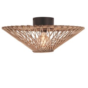 Lampe plafond en rotin marronne, Akif