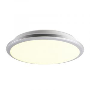 Lampe plafond argentée en plastique, Joachim, 24W, 3000K LED