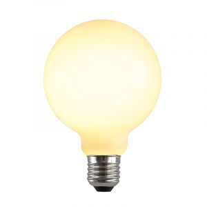 Dimmable E27 ampoule LED, G95, 5w, verre blanc, 2700k