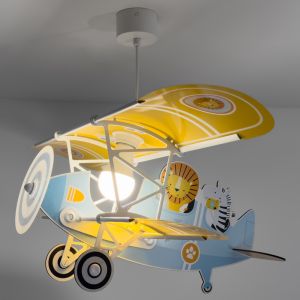 Suspension pour enfants en plastique bleue, Lion plane