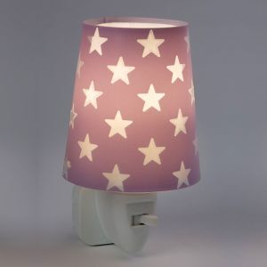 Veilleuse pour enfants en plastique violette, Stars