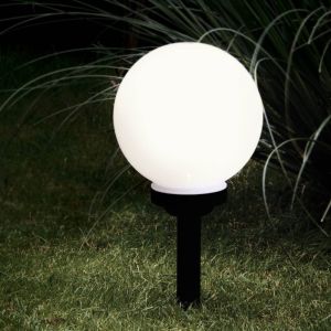 Spot à piquer extérieur noir en plastique, Zora, 0,5W, 3000K LED, IP44, avec interrupteur