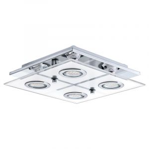 Lampe plafond chromée en verre, Lusie