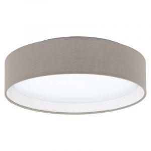 Lampe plafond taupe en tissu, Abano, 12W, 3000K LED