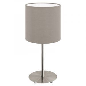 Lampe de table taupe en tissu, Abano, avec interrupteur