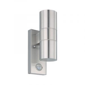 Applique extérieur avec détecteur de mouvement argentée en acier inoxydable, Marlies, IP44