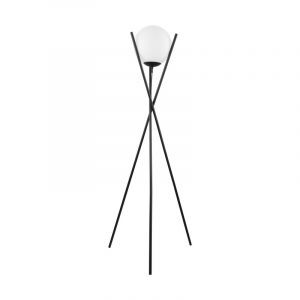 Lampadaire noir en acier, Tjardo, avec interrupteur