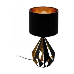 Lampe de table noire en acier, Acri, avec interrupteur