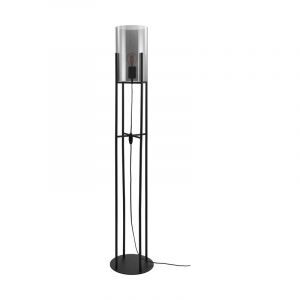 Lampadaire noir en acier, Patty, avec interrupteur