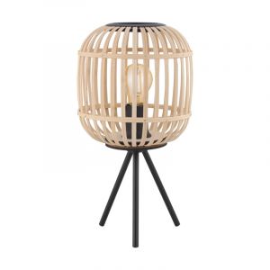 Lampe de table noire en acier, Ankie, avec interrupteur