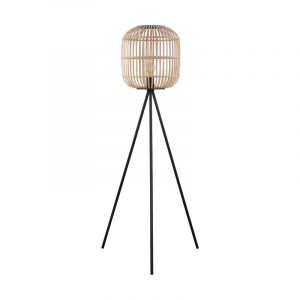 Lampadaire trépied noir en acier, Ankie, avec interrupteur