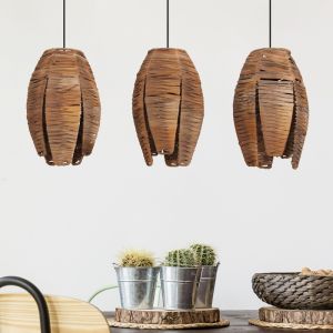 Suspension en bois marronne, Joyca