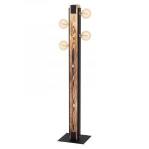 Lampadaire en bois marron, Dragana, avec interrupteur